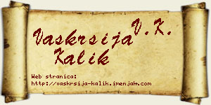 Vaskrsija Kalik vizit kartica